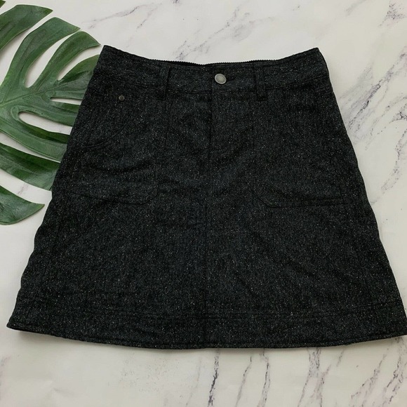 Woolrich Womens Woodlyn Mini Skirt Size 6 Onyx Gray Wool Blend Pockets - Picture 1 of 9